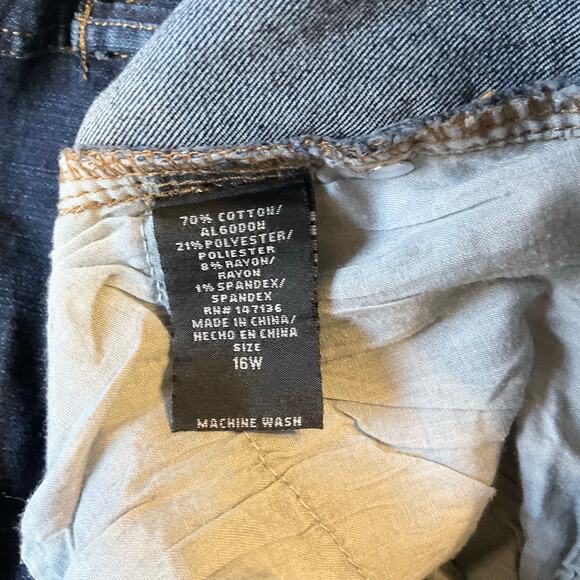 1822 Denim Women Skinny Jeans size 16W Blue Drianna Mid Rise Stretch Boot Cut - Picture 9 of 11